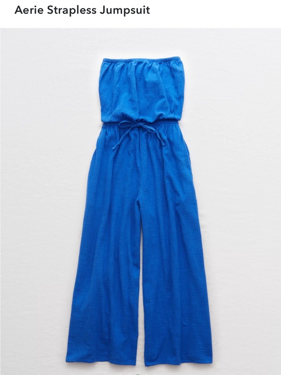 aerie Pants - Aerie Strapless Wide Leg Jumpsuit Blue NWT Size XS